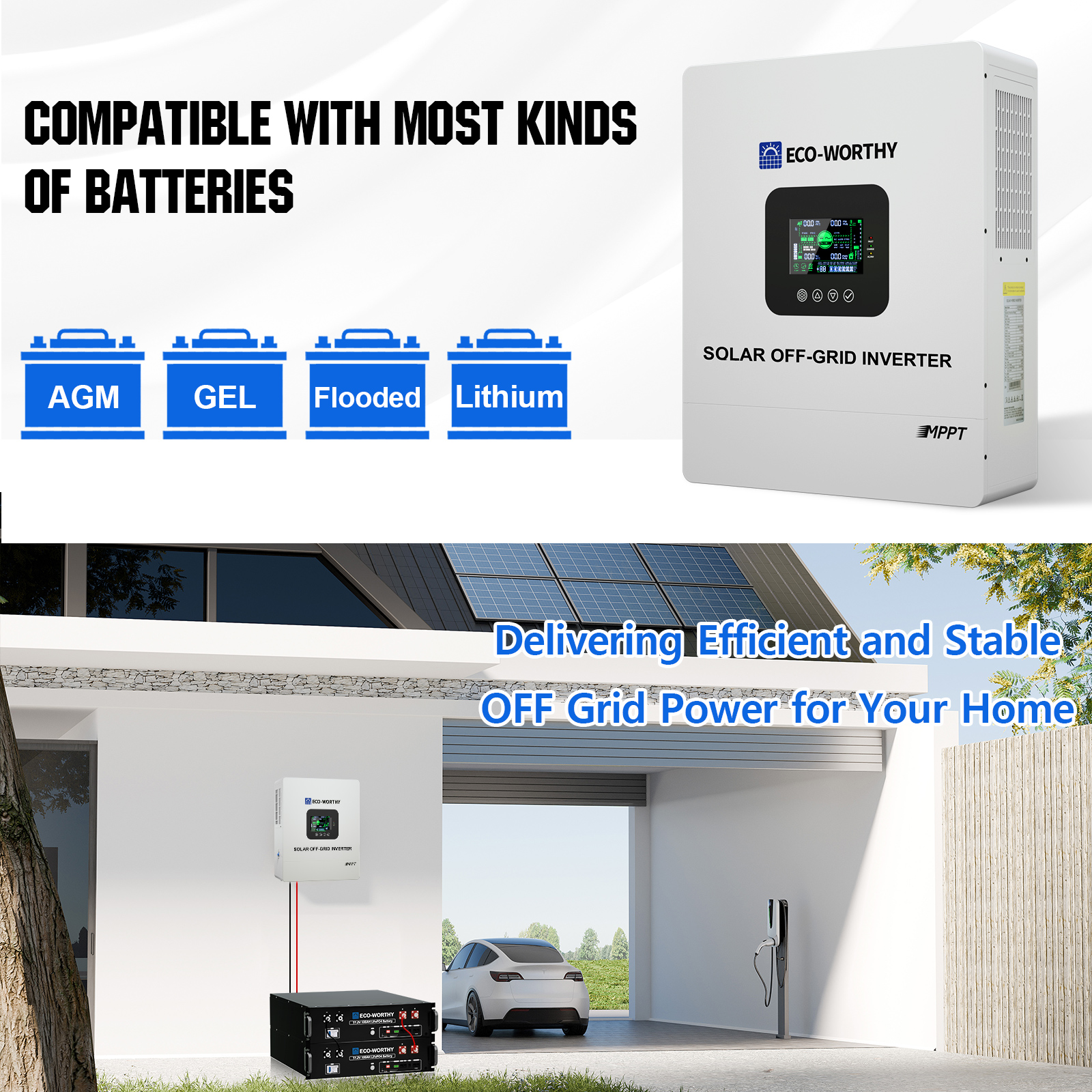ECO-WORTHY UL1741 5000W 48V So - огляд і ціна Drone Solar Charger